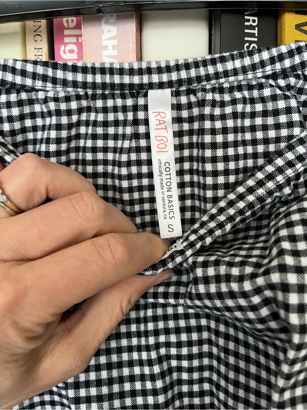 Black & White Rat Boi Dream Skirt in Gingham A-Line - Picture 3 of 3